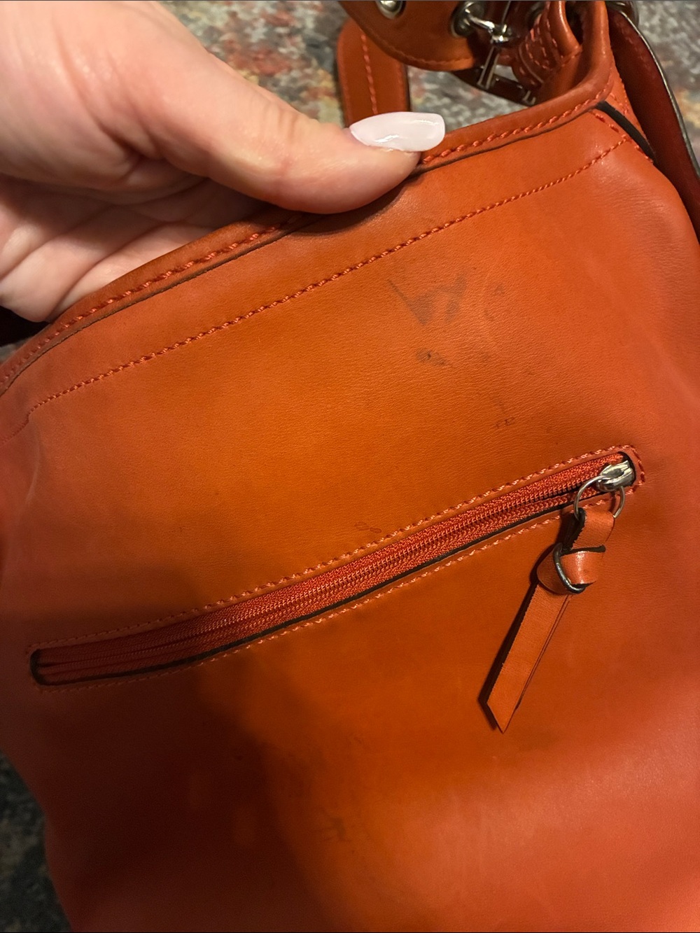 Coach F13353 MEDIUM Vintage Bleecker Rust Orange Leather Bucket Bag - Picture 7 of 10